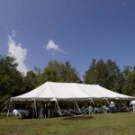Tents are a necessity for outdoor weddings.